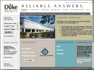 Web site www.dukerealty.com, Duke Realty Corp
